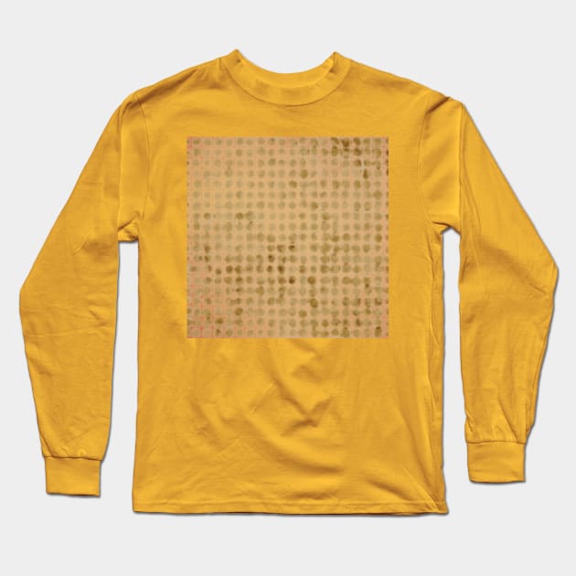 Abstract watercolor pattern on orange grid Long Sleeve T-Shirt by Celentano